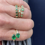 Emerald and Diamond bypass ring - Lexie Jordan Jewelry