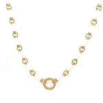 Enamel White 14k Gold Bar Link Necklace - Lexie Jordan Jewelry