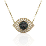 Evil Eye Necklace | 14k Gold | 14k Gold Diamond Evil Eye - Lexie Jordan Jewelry