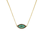 Evil Eye Necklace | 14K Gold with Black Diamonds and Turquoise - Lexie Jordan Jewelry