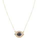 Evil Eye Necklace | Diamonds | Sapphires | 14K Gold - Lexie Jordan Jewelry