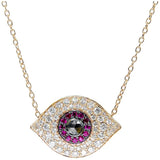 Evil Eye Necklace | Diamonds | Sapphires | 14K Gold - Lexie Jordan Jewelry
