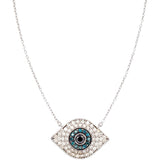 Evil Eye Necklace | Diamonds | Sapphires | 14K Gold - Lexie Jordan Jewelry