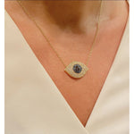 Evil Eye Necklace | Diamonds | Sapphires | 14K Gold - Lexie Jordan Jewelry
