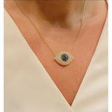 Evil Eye Necklace | Diamonds | Sapphires | 14K Gold - Lexie Jordan Jewelry