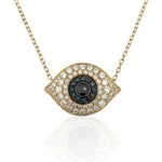 Evil Eye Necklace | Diamonds | Sapphires | 14K Gold - Lexie Jordan Jewelry