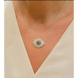 Evil Eye Necklace | Diamonds | Sapphires | 14K Gold - Lexie Jordan Jewelry
