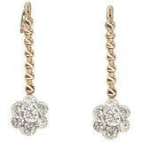 Flower Drop Earrings | Diamonds | 18K Gold | Wire Backs - Lexie Jordan Jewelry