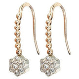 Flower Drop Earrings | Diamonds | 18K Gold | Wire Backs - Lexie Jordan Jewelry