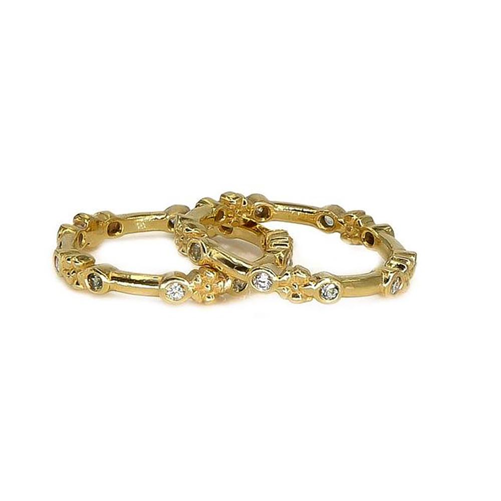 Flower Stacking Rings | 14K Gold | Your Choice of Stones - Lexie Jordan Jewelry