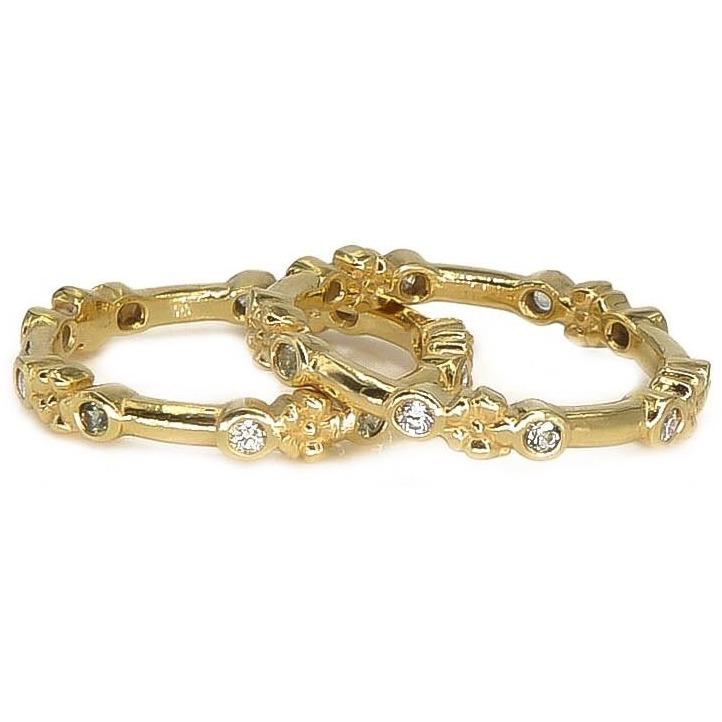 Flower Stacking Rings | 14K Gold | Your Choice of Stones - Lexie Jordan Jewelry