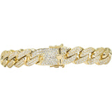 Glittering Cuban Link Chain Bracelet | 14K Gold | Faceted Diamonds - Lexie Jordan Jewelry
