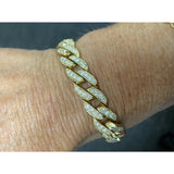 Glittering Cuban Link Chain Bracelet | 14K Gold | Faceted Diamonds - Lexie Jordan Jewelry