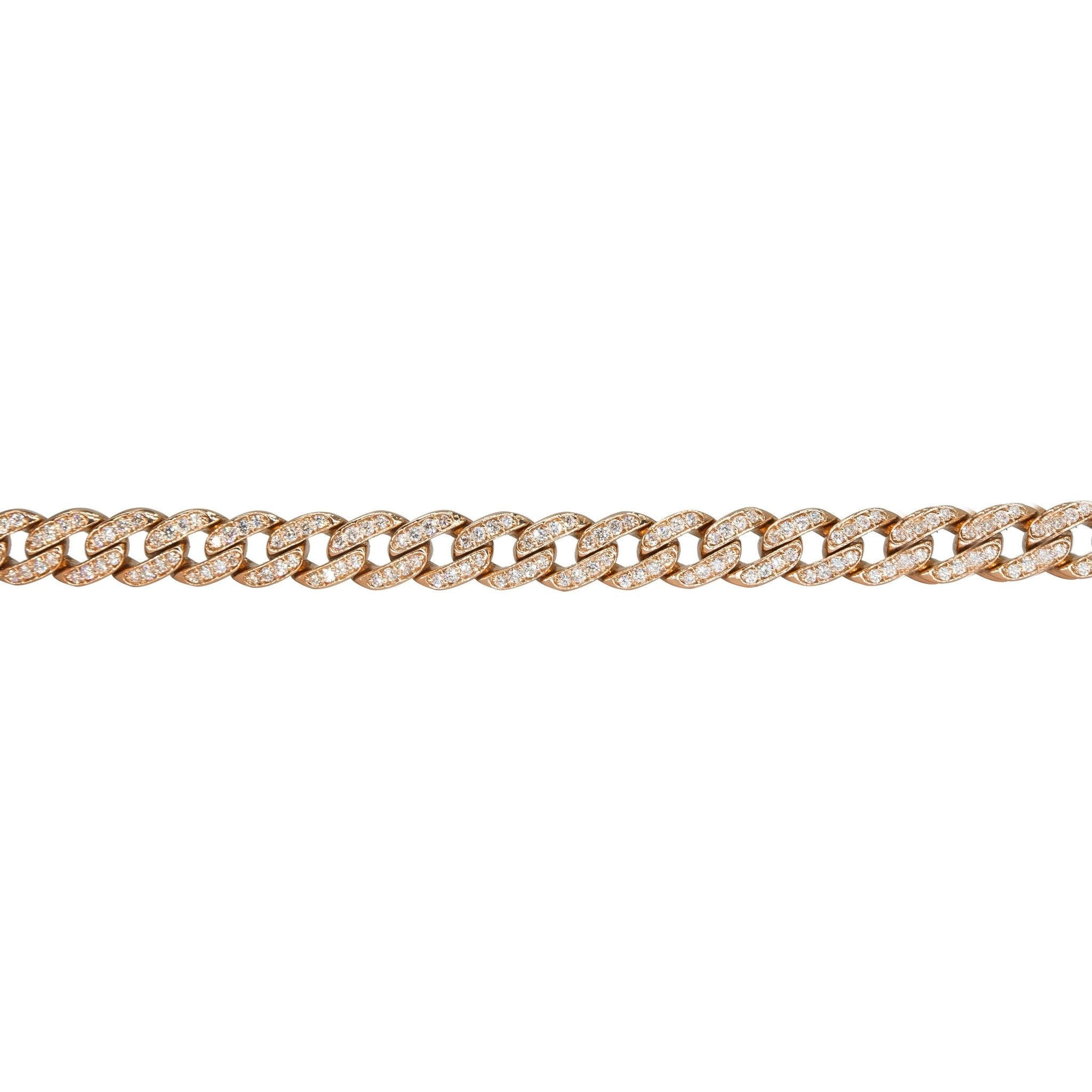 Glittering Cuban Link Chain Bracelet | 14K Gold | Faceted Diamonds - Lexie Jordan Jewelry