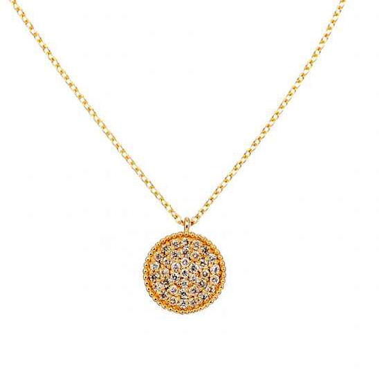 Gold Circle Necklace | Pave Diamonds - Lexie Jordan Jewelry
