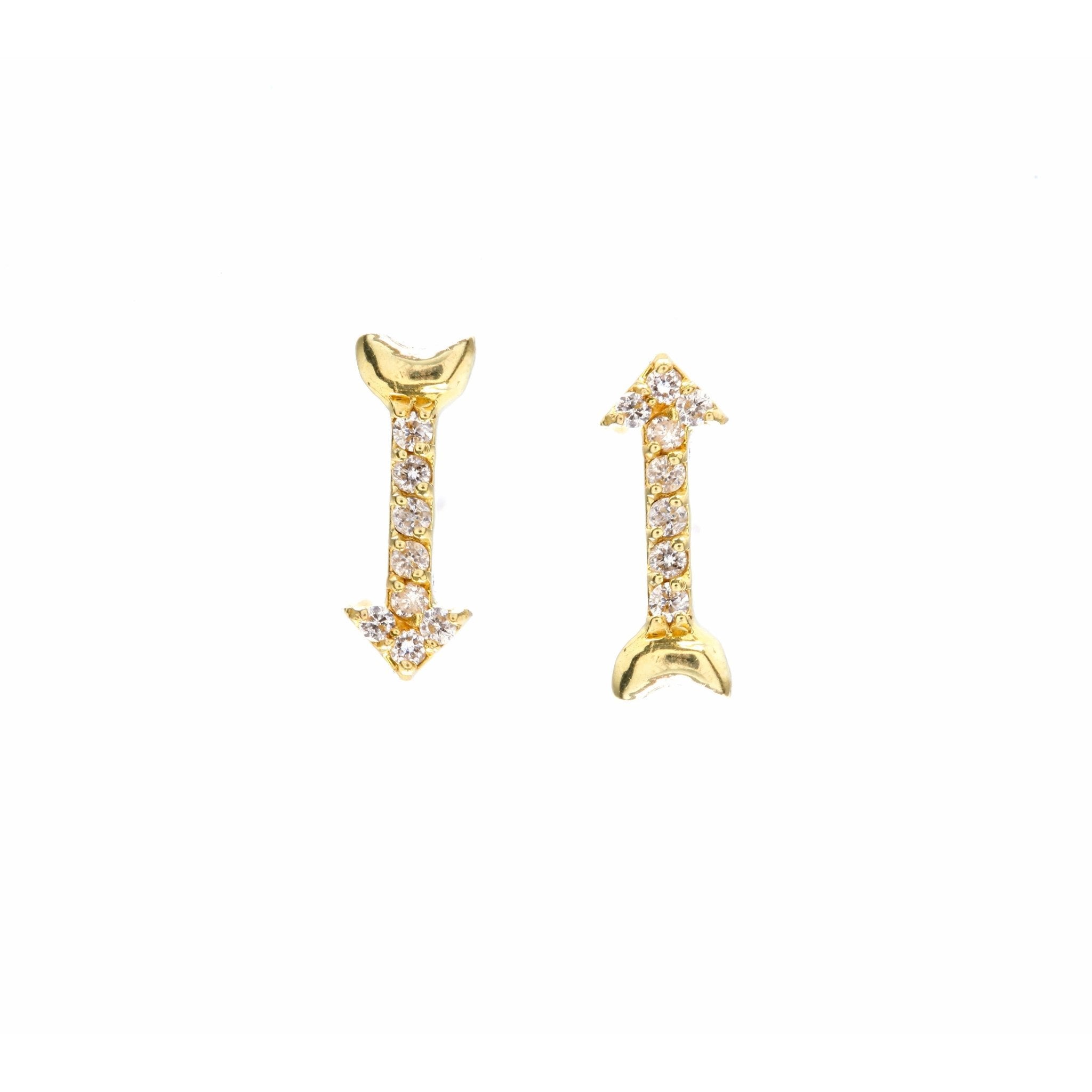 Gold Diamond Arrow Studs - Lexie Jordan Jewelry