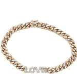 Gold Love Bracelet Cuban Link- Diamond Love Bracelet - Lexie Jordan Jewelry