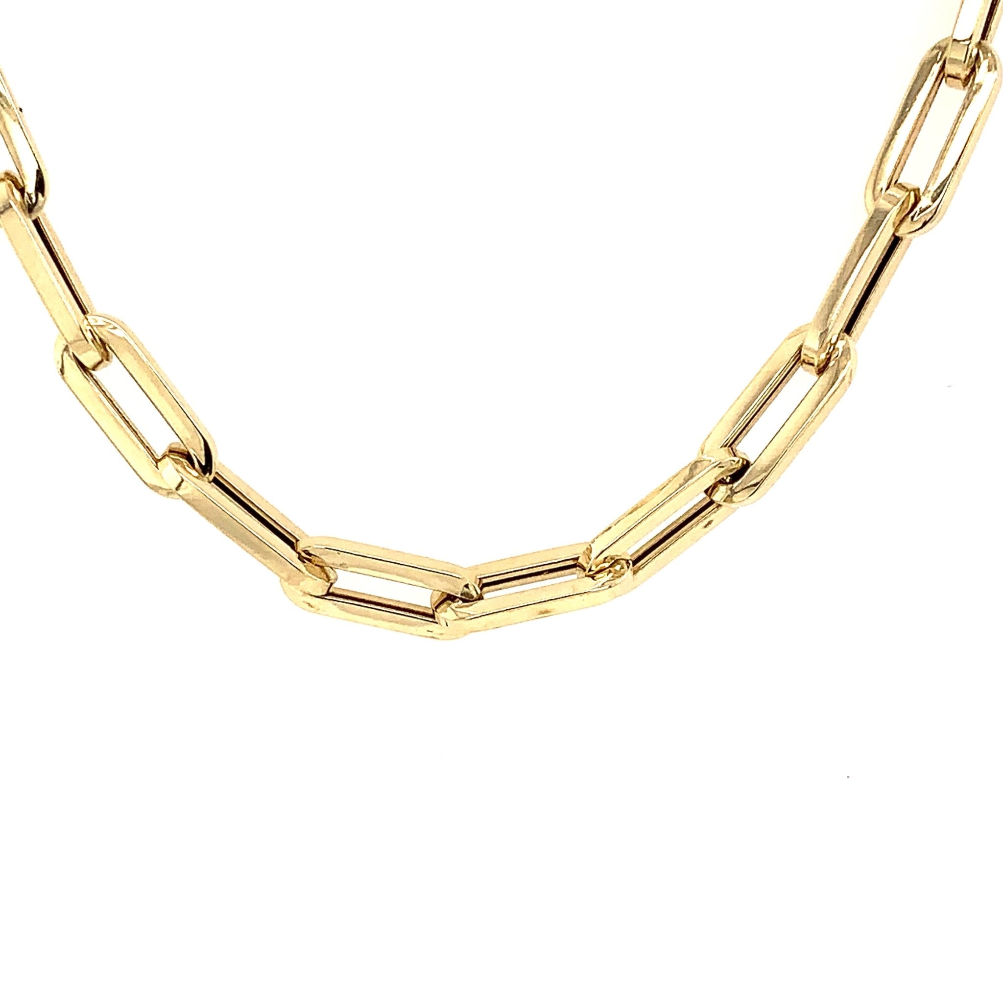 Gold Paperclip Chain- Short Rectangle Link Chain - Lexie Jordan Jewelry