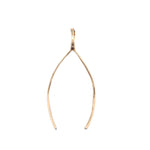 Good Luck Charm| Wish bone gold Charm| 14k Gold Good Luck Charm| long charm - Lexie Jordan Jewelry
