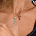 Gothic Black Diamond Small Initial Charm Necklace | 14K Gold | Black Diamonds - Lexie Jordan Jewelry