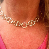 Horse Bit Link 14k Gold Necklace with Diamond Enhancer - Lexie Jordan Jewelry