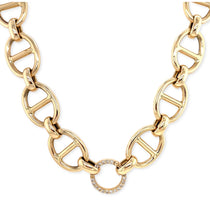Horse Bit Link 14k Gold Necklace with Diamond Enhancer - Lexie Jordan Jewelry