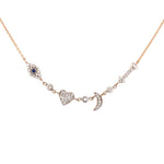 I Love You to the Moon and Back Necklace |Pave Diamonds | 14K Gold - Lexie Jordan Jewelry