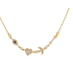 I Love You to the Moon and Back Necklace |Pave Diamonds | 14K Gold - Lexie Jordan Jewelry