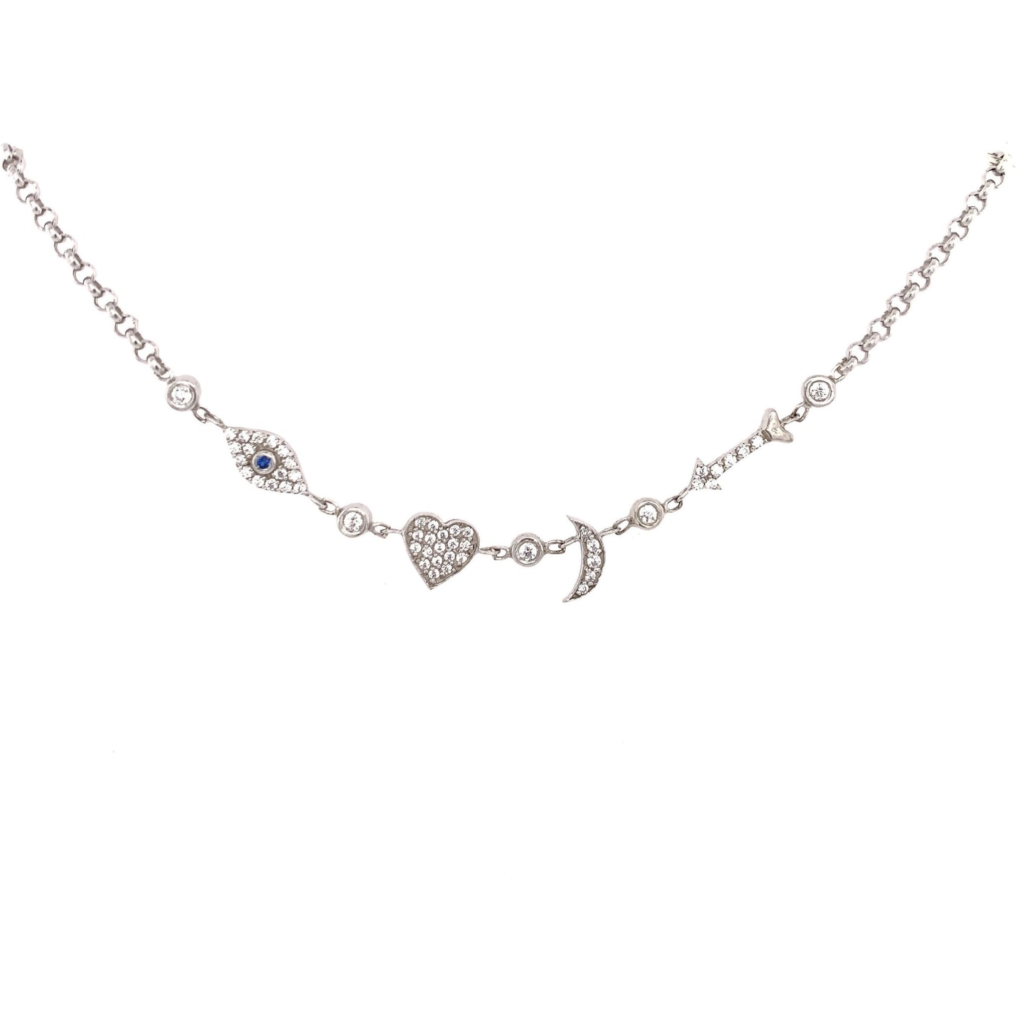 I Love You to the Moon and Back Necklace |Pave Diamonds | 14K Gold - Lexie Jordan Jewelry