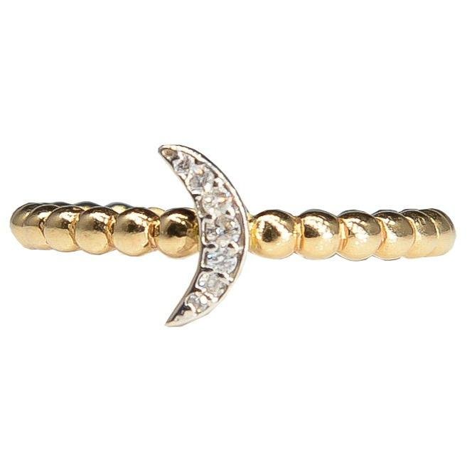 I Love You to the Moon and Back Stacking Rings | 14K Gold | Diamonds - Lexie Jordan Jewelry