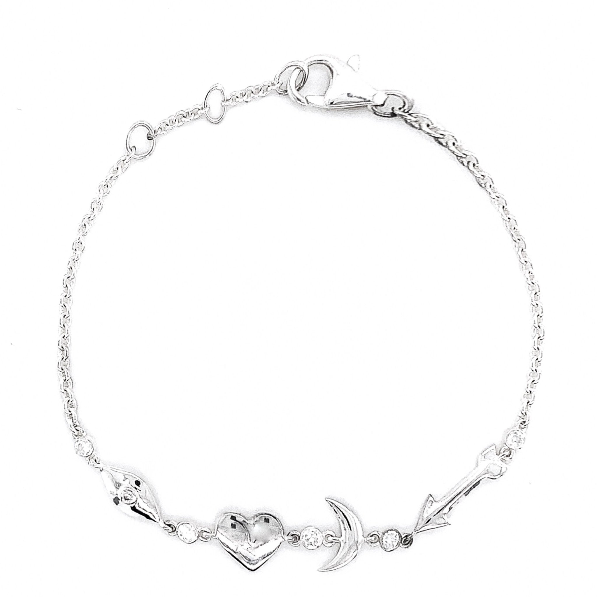 I Love You To The Moon And Back Sterling Silver Bracelet - Lexie Jordan Jewelry