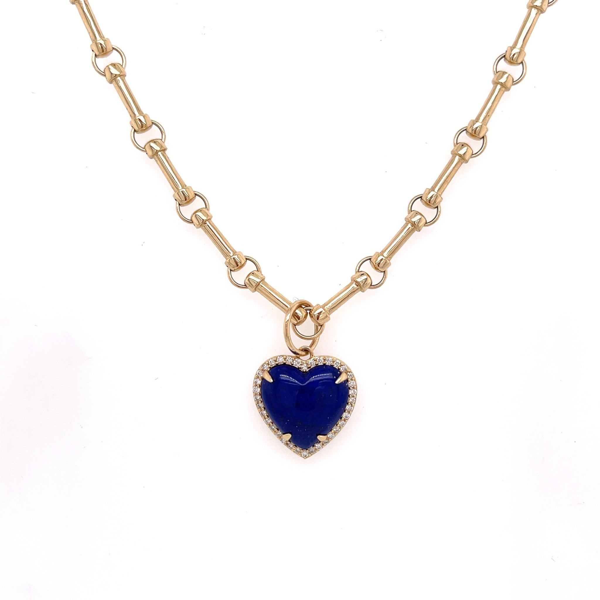 Lapis Cabochon Diamond Heart - Lexie Jordan Jewelry