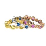 Lotus Color Splashed Precious Gemstone Stacking Ring | 18K Gold | Bezel Set - Lexie Jordan Jewelry