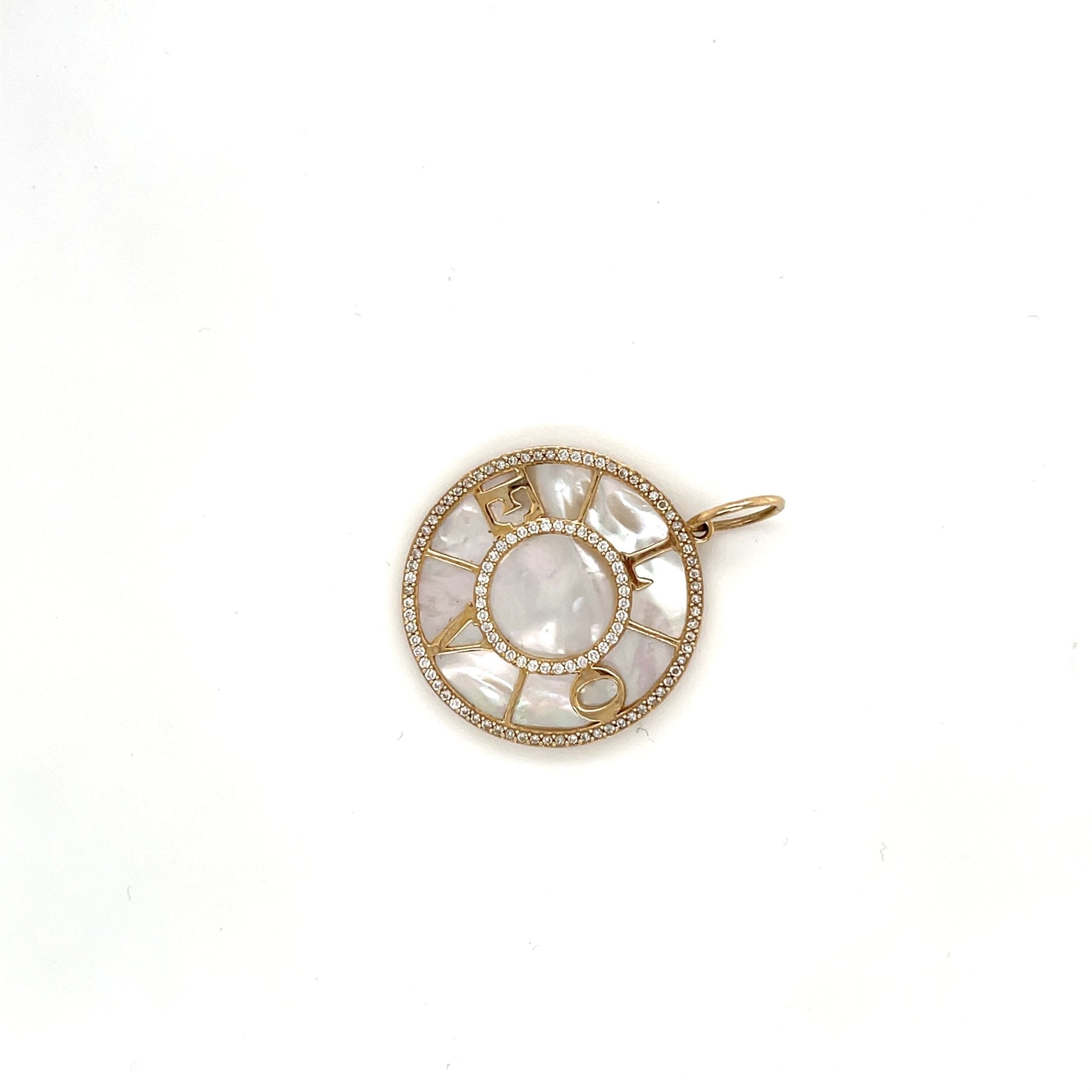 Love Mother of Pearl Diamond charm - Lexie Jordan Jewelry