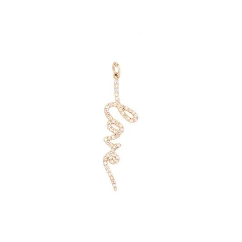 Love Necklace in Script | 14K Gold | Micro-Pave Diamonds - Lexie Jordan Jewelry