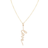 Love Necklace in Script | 14K Gold | Micro-Pave Diamonds - Lexie Jordan Jewelry