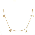 Love to the Moon and Back | Dangling Diamond Charms| 14K gold - Lexie Jordan Jewelry