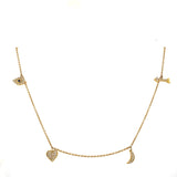 Love to the Moon and Back | Dangling Diamond Charms| 14K gold - Lexie Jordan Jewelry