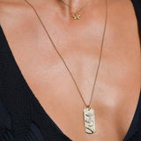 Love You to Moon and Back 14K Gold Diamonds Dog Tag - Lexie Jordan Jewelry