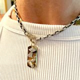 Love You to Moon and Back 14K Gold Diamonds Dog Tag - Lexie Jordan Jewelry