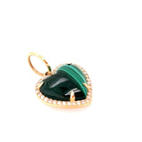 Malachite Cabochon Diamond Heart - Lexie Jordan Jewelry