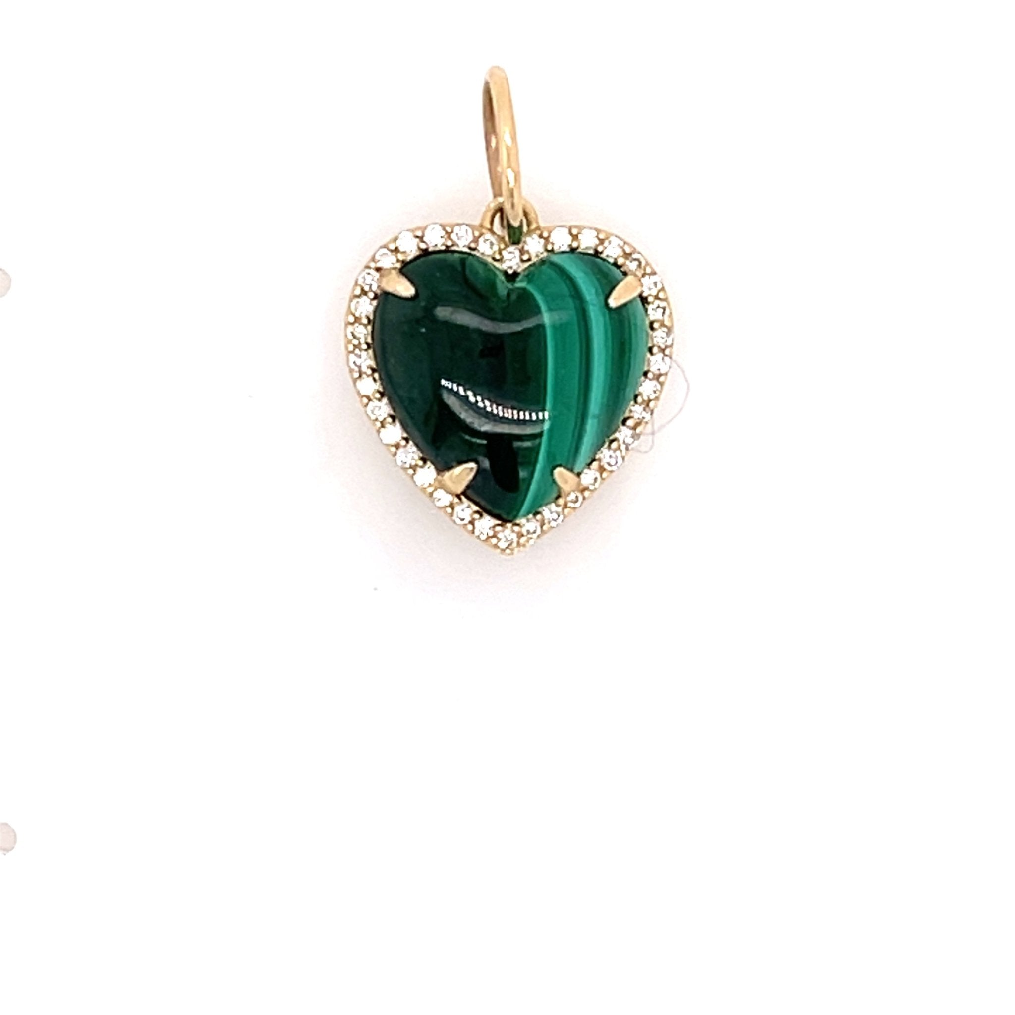 Malachite Cabochon Diamond Heart - Lexie Jordan Jewelry