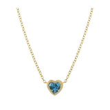 Mini topaz heart bezel necklace - Lexie Jordan Jewelry