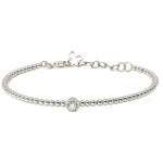 Modern Beaded Bracelet with Diamond Flower | 14K Gold - Lexie Jordan Jewelry