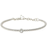 Modern Beaded Bracelet with Diamond Flower | 14K Gold - Lexie Jordan Jewelry