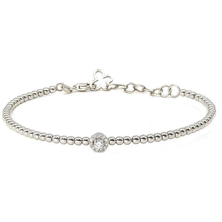 Modern Beaded Bracelet with Diamond Flower | 14K Gold - Lexie Jordan Jewelry