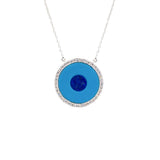 Modern Lapis Lazuli and Pave Diamond Evil Eye Necklace | 14K Gold - Lexie Jordan Jewelry