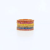 Multi-Color Stacking Eternity Bands | Gold | Precious Gemstones - Lexie Jordan Jewelry
