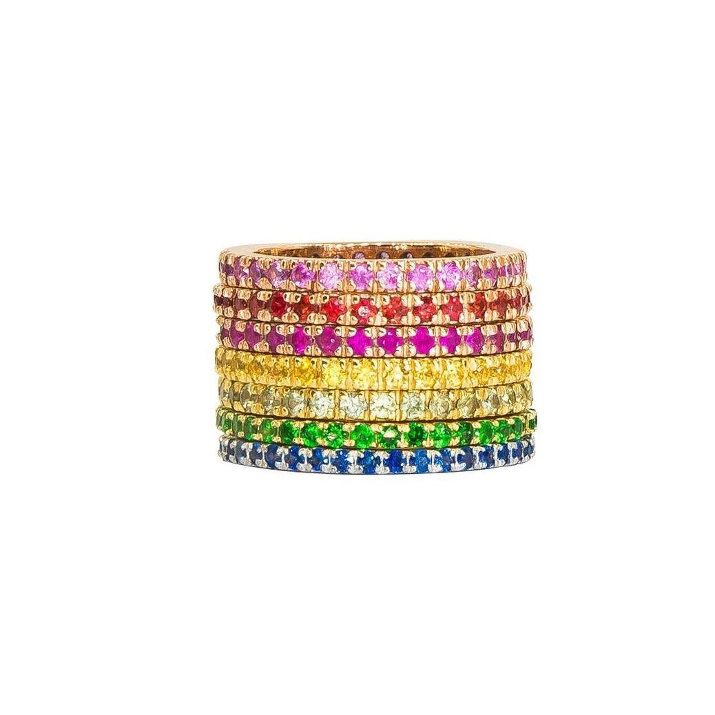 Multi-Color Stacking Eternity Bands | Gold | Precious Gemstones - Lexie Jordan Jewelry