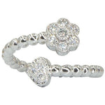 Open Circle Ring with Flower Accents | Diamonds | 18K Gold - Lexie Jordan Jewelry